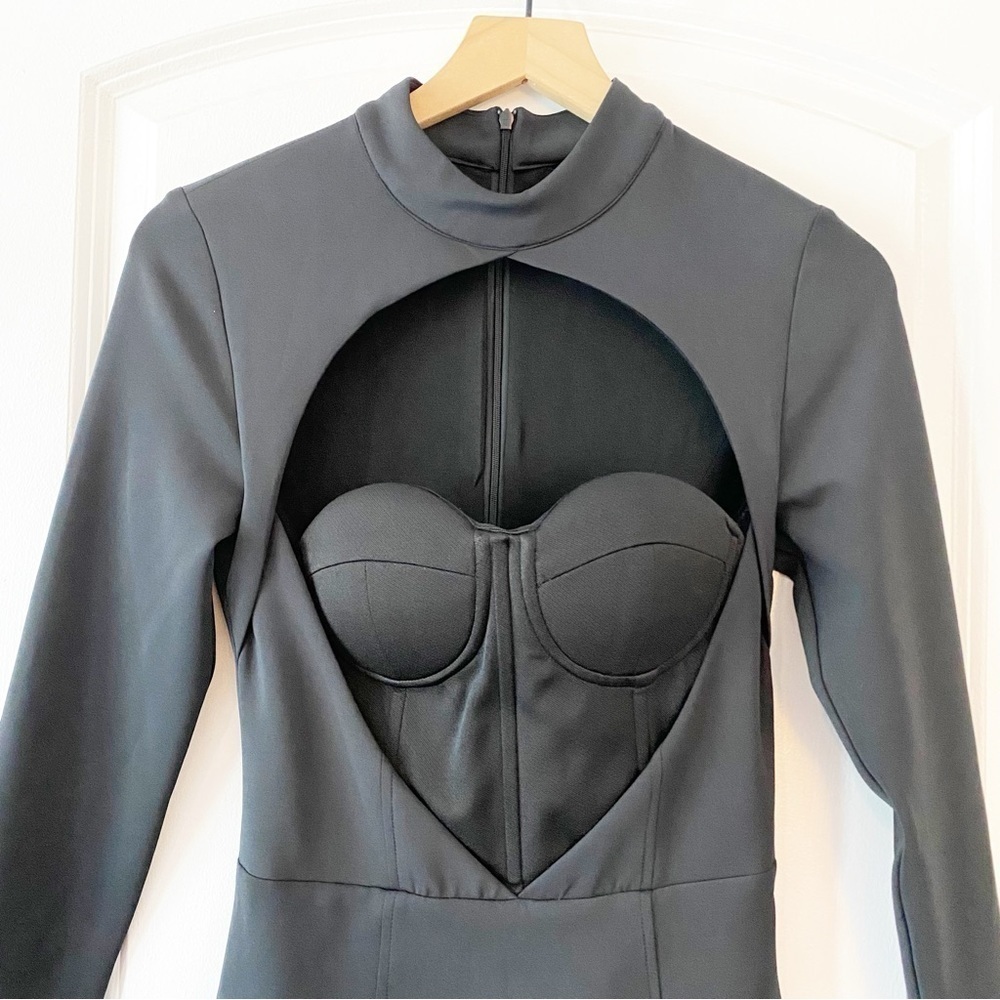 ASILIO Heavy Night Bustier Black Bodycon Cocktail Dress - Picture 6 of 11